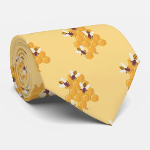 Honungsbin och honungskomb-design slips