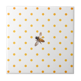 Honungsbin och polkapunkter kakelplatta