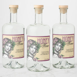 Honungsbin och Rosor Spritflaskor Etikett