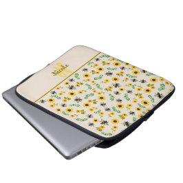 Honungsbin och solblommor laptop fodral