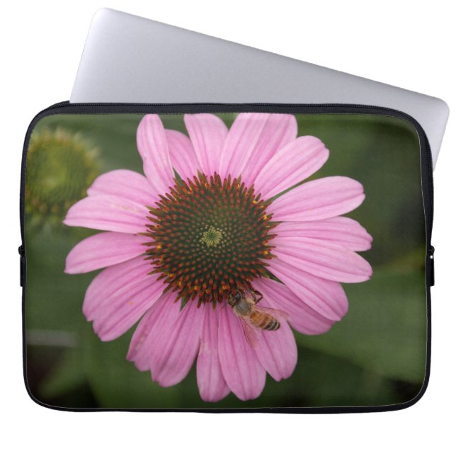 Honungsbin på Garden Flower Laptop Fodral (Framsidan)
