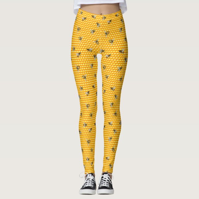 Honungsbin på Honeycomb Leggings (Framsida)