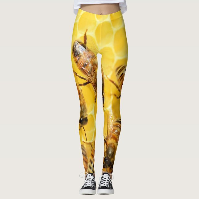 Honungsbin på Honeycomb Leggings (Framsida)