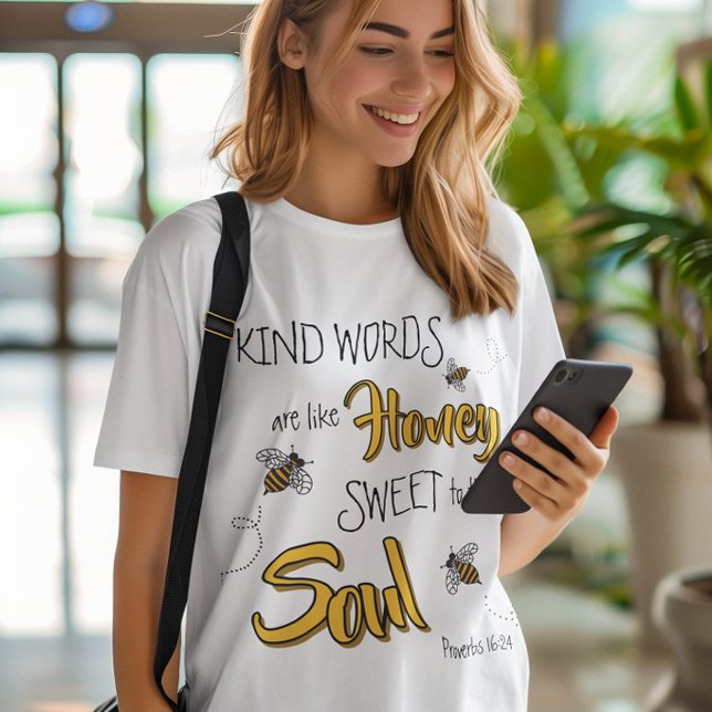 Honungsbin Snälla Ord Gula och Svarta T Shirt (Skapare uppladdad)
