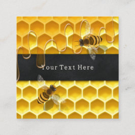 Honungsbin som ska köra Honeycomb Fyrkantigt Visitkort