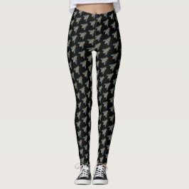 Honungsbin (svart) - Hel-/överlager Leggings