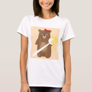 Honungsbjörn med saxskon och rött skägg t shirt