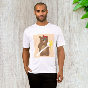 Honungsbjörn med saxskon och rött skägg t shirt