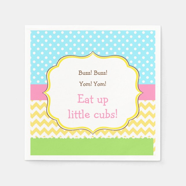 Honungsbjörn och Humla-födelsedag Pappersservett (Framsidan)