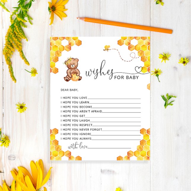 Honungsbjörn önskar för babykort (Skapare uppladdad)