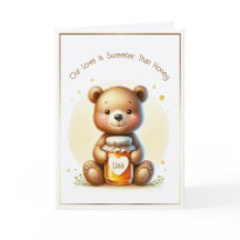 Honungsbjörn Valentines day Anpassningsbar Kort Gi