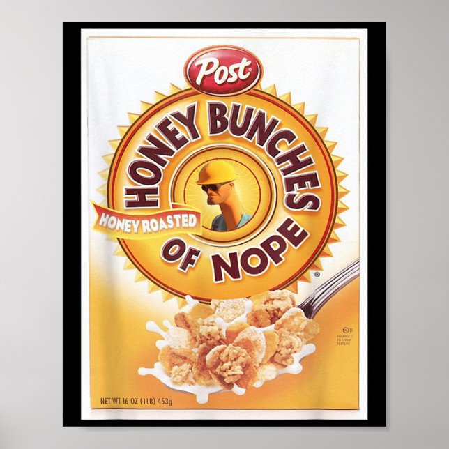 Honungsbuncher av neope Cereal Funny Graphic T- Sh Poster (Framsidan)