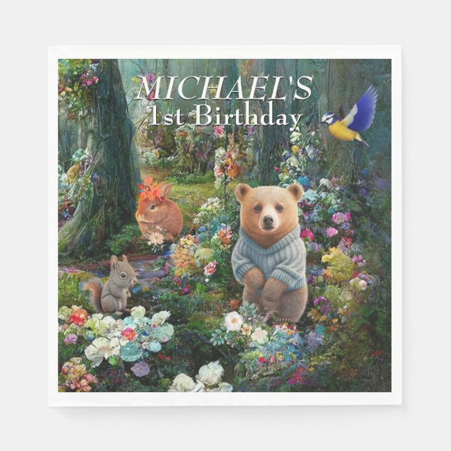 HonungsBunny och Boo Bear Pappersservett (Framsidan)