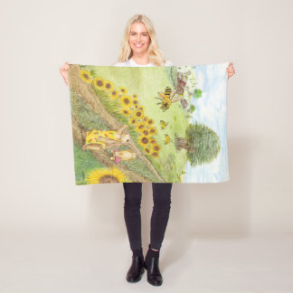 Honungsbunny uppfyller honungsbin fleecefilt