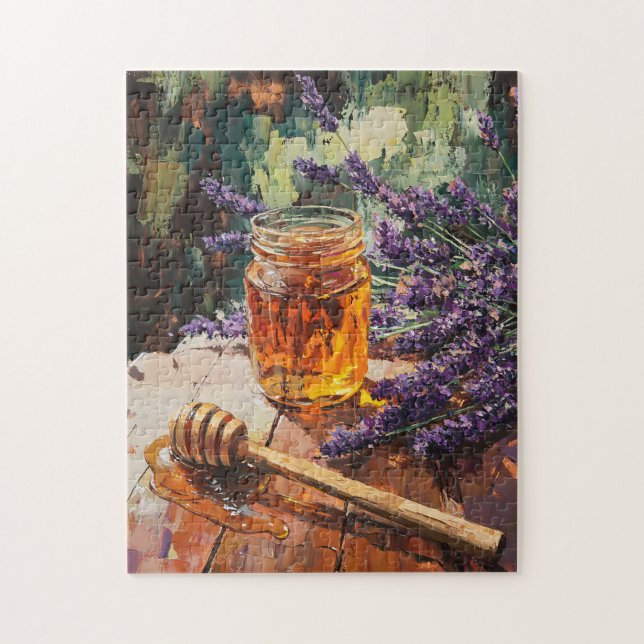 Honungsdipper och Lavender Scenia Pussel (Vertikal)