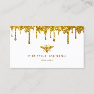 honungsdroppar faux glitter bi visitkort