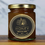 Honungsetikett Black Guld | Honung Logotyp Runt Klistermärke<br><div class="desc">Honungsetikett svart guld| Honung Logotyp</div>