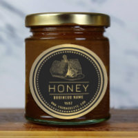 Honungsetikett Black Guld | Honung Logotyp