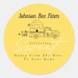 Honungsetikett Runt Klistermärke