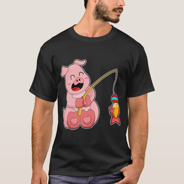 Honungsgrävling Fiskare Fisknät Fisk T Shirt (Framsida)