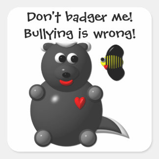 Honungsgrävling och honungsbi fyrkantigt klistermärke