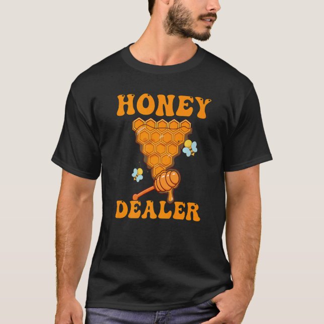 Honungshandlare Queen Bee Bee Biodlingsbin T Shirt (Framsida)