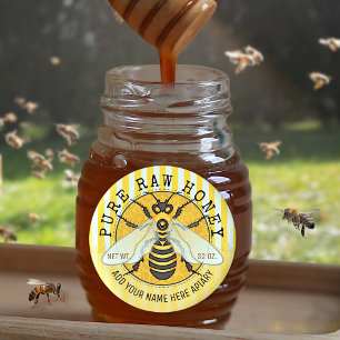 Honungshonungsbibee Honeycomb Bee Apiary Business Klistermärke