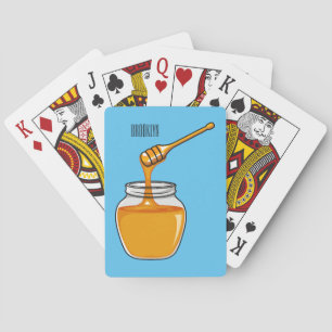 Honungsillustration av tecknaden casinokort