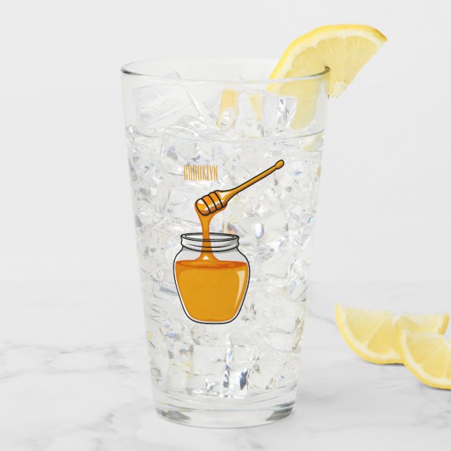 Honungsillustration av tecknaden glaskopp (Bakside Is)