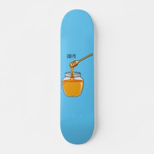 Honungsillustration av tecknaden mini skateboard bräda 18,5 cm