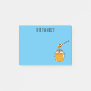 Honungsillustration av tecknaden post-it block