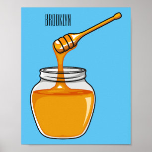 Honungsillustration av tecknaden poster
