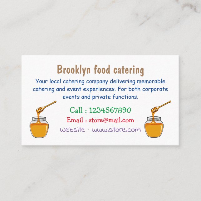 Honungsillustration av tecknaden visitkort (Framsida)