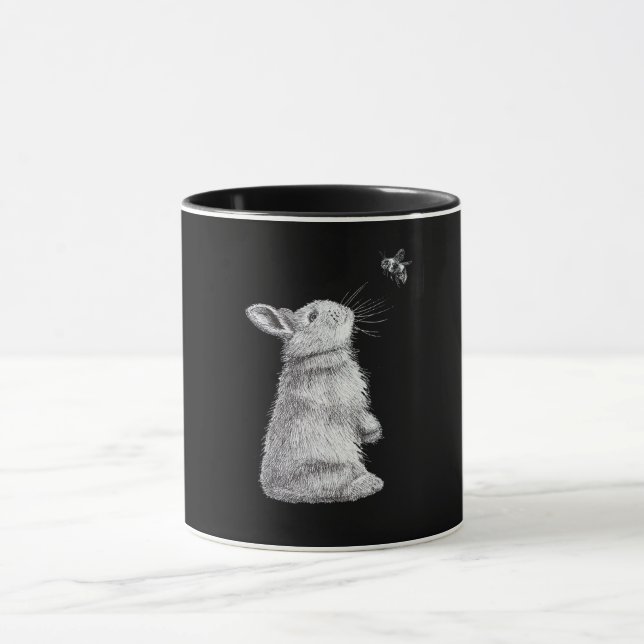 Honungskanin och Humla| Bunny Älskare Gift Mugg (Center)