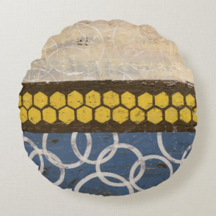 Honungskomb Abstrakt I Rund Kudde