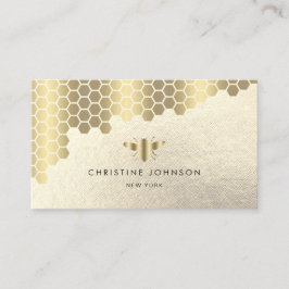 honungskomb faux guld foil bi logotyp visitkort
