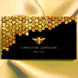honungskomb faux guld glitter bee visitkort