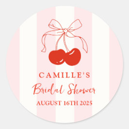 Honungslen Bröllopsdusch med Körsbärstema Runt Klistermärke