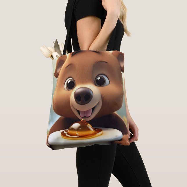 Honungslevande björn tygkasse (Närbild)