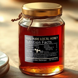Honungsnäring Facts Little Bee Food Label Black Mat Etiketter