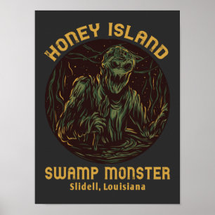 Honungsöns Swamp Monster Cryptid Poster