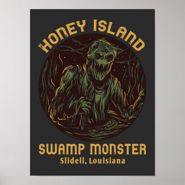 Honungsöns Swamp Monster Cryptid Poster (Framsidan)