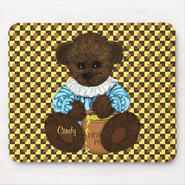 Honungsört (brun gult) Mousepad Musmatta (Framsidan)