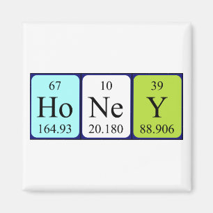 Honungsperiodisk bord namn magnet