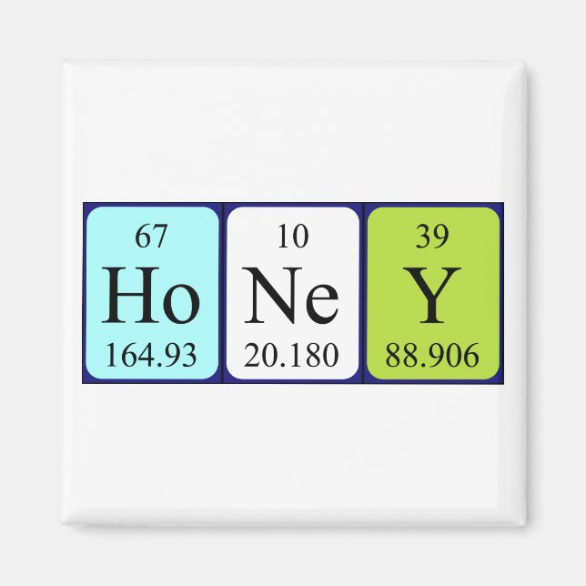 Honungsperiodisk bord namn magnet (Framsidan)