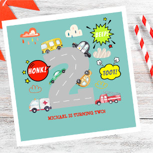 Honungspip toot fordon pojkfödelsedag pappersservett