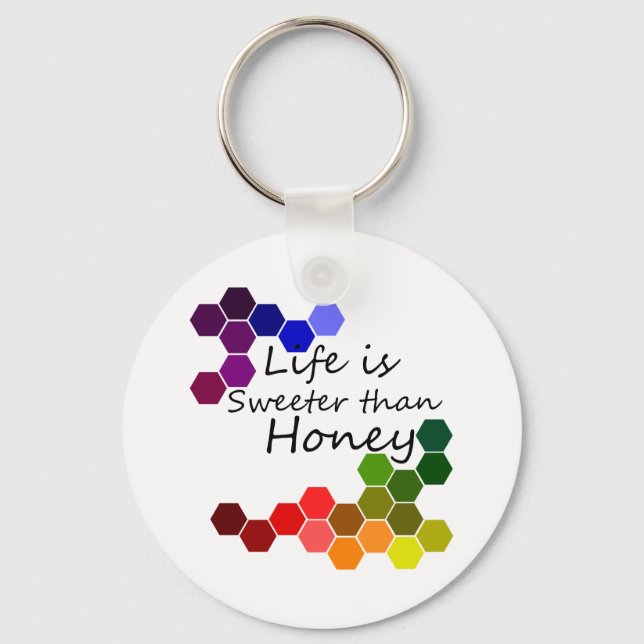 Honungstema med positiv Ord Nyckelring (Framsida)
