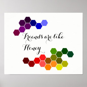 Honungstema med positiv Ord Poster