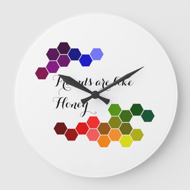 Honungstema med positiv Ord Stor Klocka (Framsida)