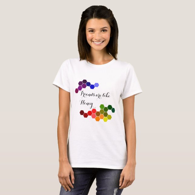 Honungstema med positiv Ord Tee Shirt (Hel framsida)